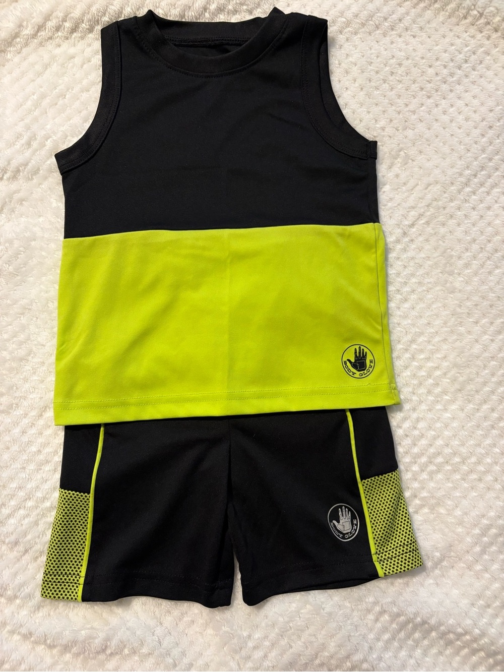 Body Glove Black and Neon Yellow Kids Matching Set 24 months